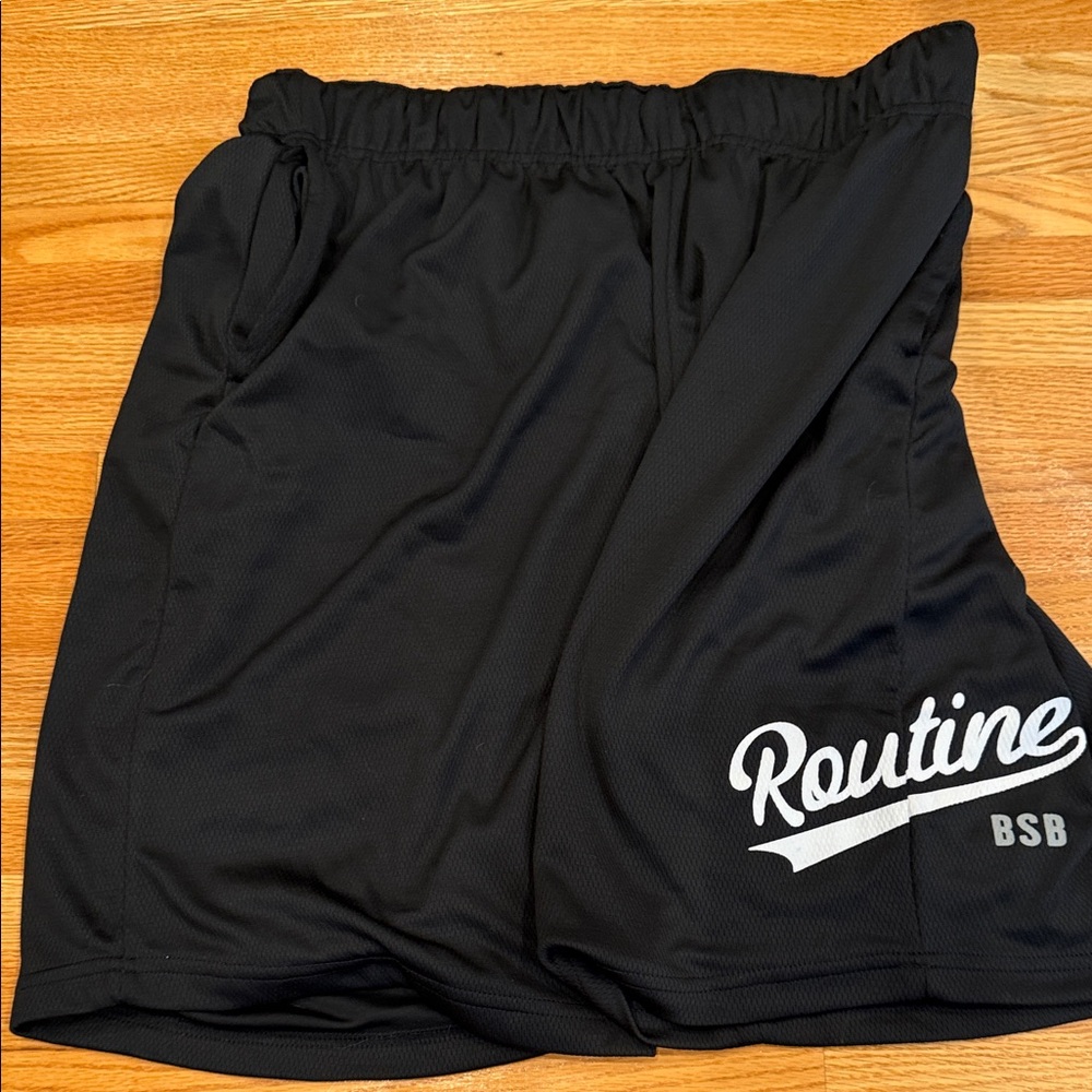 Routine Baseball Black Athletic Shorts
